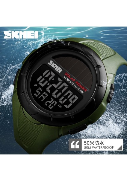 Mavi Skmeı LED Ekran Dijital Saatler Erkekler Için Lüks Çok Fonksiyonlu Su Geçirmez Elektronik Kol Saati Askeri Pu Kayış Dijital Saat (Yurt Dışından) fırsatları