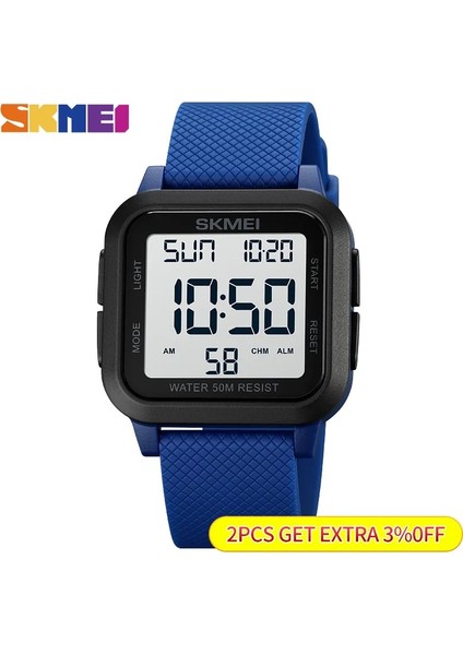 Siyah 2 Skmeı Açık Spor Izle Erkekler Alarm Chrono Saat 5bar Su Geçirmez Askeri Saatler LED Ekran Şok Dijital Saat Reloj Hombre (Yurt Dışından)