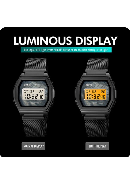Gümüş Beyaz Siyah Erkekler Dijital Saat LED Ekran Su Geçirmez Erkek Kol Saatleri Kronograf Takvim Alarm Spor Saatler Relogio Masculino Skmeı 1806 (Yurt Dışından) indirimleri