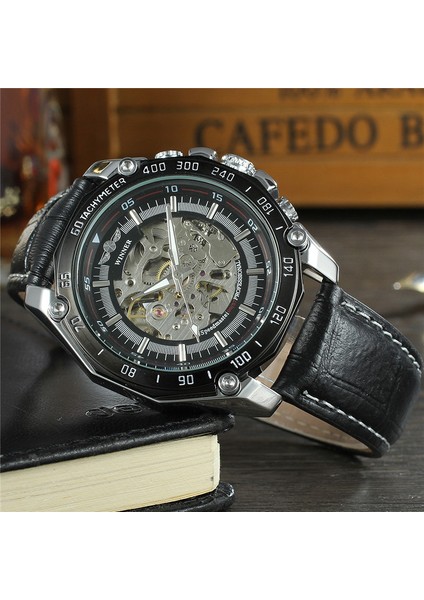 WR813703 Kutusu ile Kazanan Otomatik Mekanik Erkek Kol Saati Askeri Ordu Spor Erkek Saat Üst Marka Lüks Moda Adam Izle Hediye 8137 (Yurt Dışından) modelleri