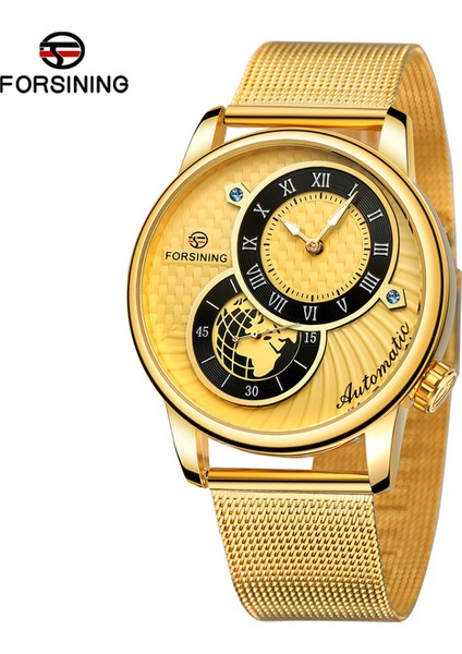 Altın Forsining Erkekler Izle Lüks Otomatik Mekanik Saat Su Geçirmez Spor Örgü Bant Adam Saatler Dropshipping Relogio Masculino (Yurt Dışından)