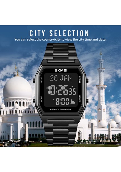 Siyah-Siyah Skmeı Üst Marka Erkek Saati Saat LED Kronograf Adam Dijital Saatler 30 M Su Geçirmez Erkek Kol Saati Relojes Para Hombre 1763 (Yurt Dışından)