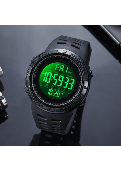 Siyah Mavi Skmeı Moda Açık Spor Izle Erkekler Çok Fonksiyonlu Saatler Çalar Saat Chrono 5bar Su Geçirmez Dijital Saat Reloj Hombre 1251 (Yurt Dışından)