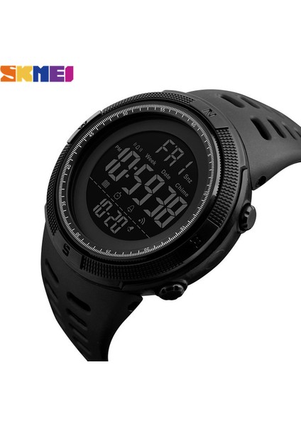 Siyah Mavi Skmeı Moda Açık Spor Izle Erkekler Çok Fonksiyonlu Saatler Çalar Saat Chrono 5bar Su Geçirmez Dijital Saat Reloj Hombre 1251 (Yurt Dışından)