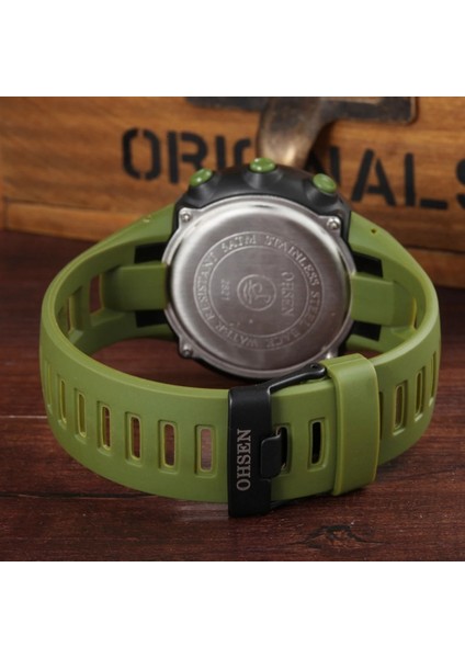 Kırmızı Izle Açık Spor Saatler Erkekler Için Su Geçirmez Erkek Dijital Kol Saati Ordu Yeşil Moda Taktik LED Elektronik Saat Reloj Hombre (Yurt Dışından)