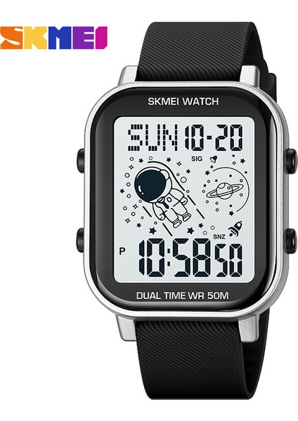 Gümüş Skmeı Erkekler Saatler Spor Geri Sayım Izle Alarm Chrono Dijital Kol Saatleri Adam Saat Erkek Su Geçirmez Relogio Masculino (Yurt Dışından)