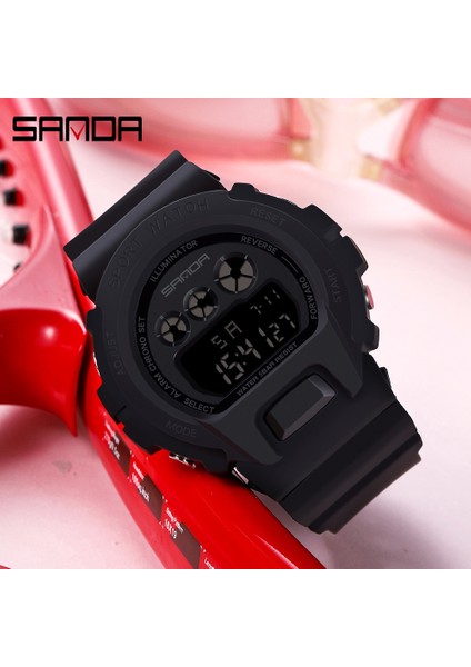 Kırmızı Sanda Erkekler Askeri Spor Saatler Moda S-Shock Erkek Kız Su Geçirmez Saatler Erkek Ms LED Dijital Saatler Relogio Masculino (Yurt Dışından)