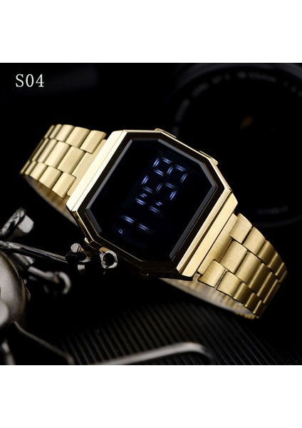 S 04 2022 Erkekler Dijital Kol Saatleri Moda Erkekler Izle Hediyeler Su Geçirmez Çelik Bant Dropshipping Lüks Relogio Masculino Orologio Uomo (Yurt Dışından)