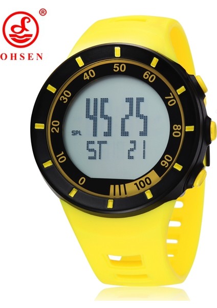 Beyaz Saat Ohsen Marka LCD Dijital Saat Erkek Kadın Açık Spor Saatler 50 M Su Geçirmez Moda Sarı Lastik Bant Kol Saati Saatler Hediyeler (Yurt Dışından) fiyatları