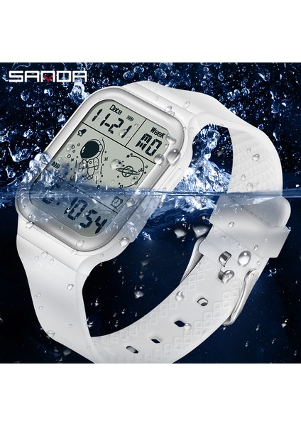 Siyah Sanda Marka Spor Dijital Saat Moda LED Erkek Saatler Chrono Elektronik Kol Saati Su Geçirmez Geri Sayım Saati Reloj Hombre (Yurt Dışından)