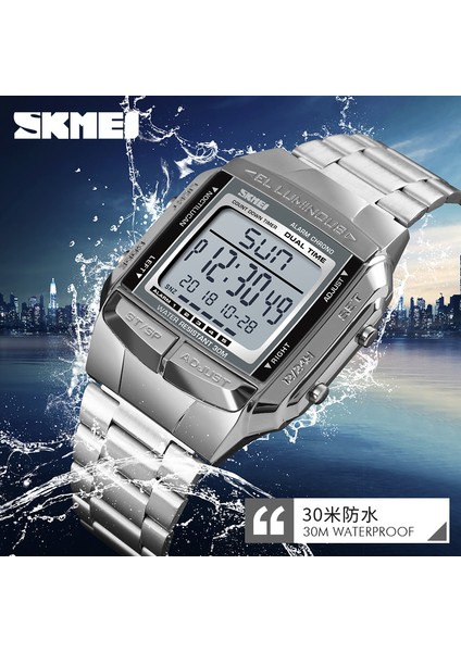 Siyah Skmeı Erkekler Izle Moda Dijital Spor Saatler LED Elektronik Saatler Erkekler Üst Marka Lüks Su Geçirmez Kol Saati Erkek Saat (Yurt Dışından) indirimleri