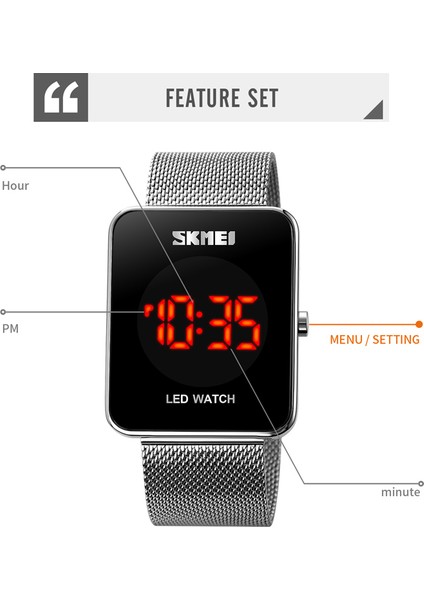 Siyah Skmeı Üst Marka Lüks Erkek Izle Paslanmaz Çelik Kayış Spor Saatler Erkek LED Haneli Kol Saatleri Su Geçirmez Saat Reloj Hombre (Yurt Dışından)