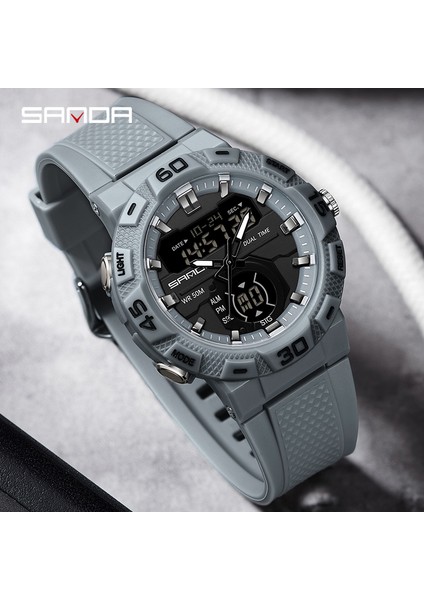 Siyah Sanda Moda Trendi Erkek Saatler Izle Aydınlık Hd LED Çift Ekran Elektronik Saat 50 M Su Geçirmez Çok Fonksiyonlu Erkek Saat (Yurt Dışından) fiyatları