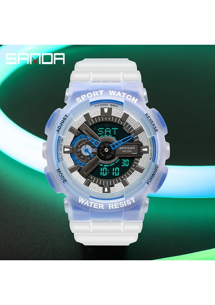 Yeşil Sanda Yeni 3029 Izle Aydınlık Moda Kişilik Elektronik Saat Floresan Izle Kabuk Adam Izle (Yurt Dışından)