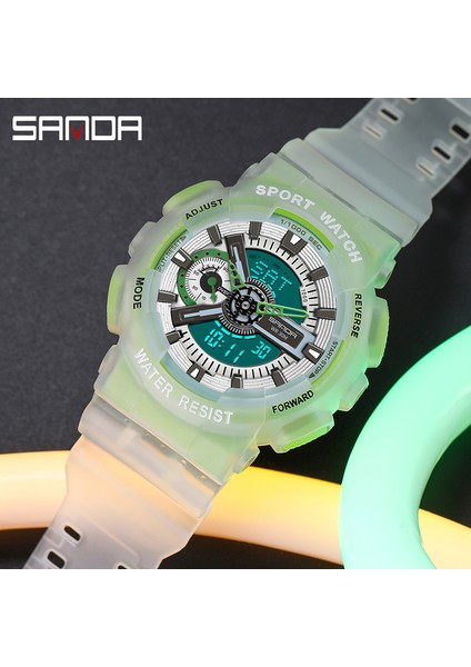 Yeşil Sanda Yeni 3029 Izle Aydınlık Moda Kişilik Elektronik Saat Floresan Izle Kabuk Adam Izle (Yurt Dışından)