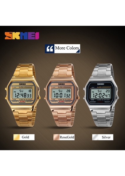 Altın Yeni Iş Erkekler Retro Izle Su Geçirmez Elektronik Saat Moda Kişiliğin Saati Ince Şerit Relogio Masculino Dijital Skmeı (Yurt Dışından) modelleri