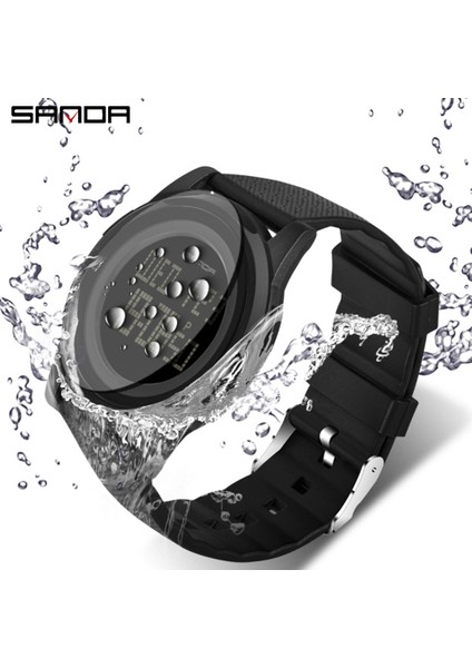 Siyah Kırmızı Sanda Marka Lüks 9mm Süper Ince Spor Izle Erkekler Elektronik LED Dijital Bilek Saatler Erkekler Için Erkek Saat Relogio Masculino (Yurt Dışından) fırsatları