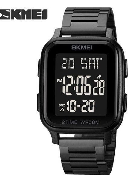 Siyah Lüks Marka Skmeı Elektronik Erkek Izle Moda Çelik Kayış Dijital Saat Su Geçirmez Chrono Kronometre Saat Orijinal Kol Saati (Yurt Dışından)