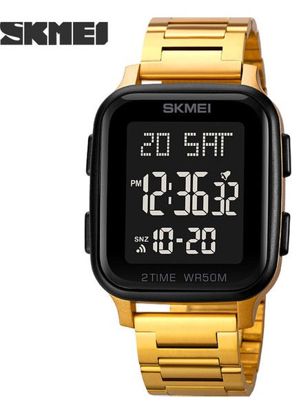 Altın Lüks Marka Skmeı Elektronik Erkek Izle Moda Çelik Kayış Dijital Saat Su Geçirmez Chrono Kronometre Saat Orijinal Kol Saati (Yurt Dışından)