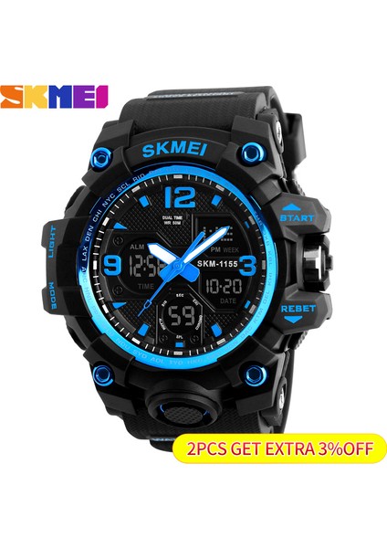 Altın Skmeı Çift Ekran Saatler Erkekler Çok Fonksiyonlu Spor Dijital Bilek Erkek Izle Üst Marka 12/24 Saat Colck Moda Reloj Hombre (Yurt Dışından)
