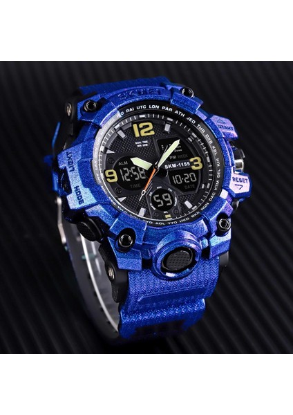 Altın Skmeı Çift Ekran Saatler Erkekler Çok Fonksiyonlu Spor Dijital Bilek Erkek Izle Üst Marka 12/24 Saat Colck Moda Reloj Hombre (Yurt Dışından)