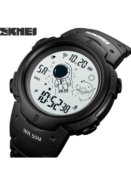 Siyah Beyaz LED Işık Elektronik Spor Saatler Erkekler Kronometre Geri Sayım Saati Su Geçirmez Dijital Kol Saati Relogio Masculino Skmeı Montre (Yurt Dışından)