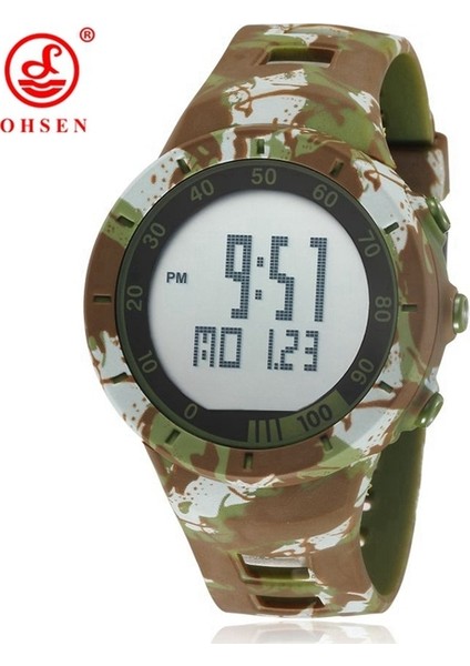 Kamuflaj Yeşil Açık Spor Saatler Erkekler Için Su Geçirmez Erkek Dijital Kol Saati Ordu Yeşil Moda Taktik LED Elektronik Saat Reloj Hombre (Yurt Dışından)