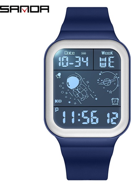 Mavi Sanda Dikdörtgen Spor Izle Erkekler Için 2022 Su Geçirmez Aydınlık Öğrenci Elektronik Saat Lüks Часы Женские Reloj Hombre 6035 (Yurt Dışından)