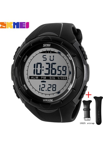 Titanyum Kayış ile Skmeı Moda Basit Spor Izle Erkekler Askeri Saatler Çalar Saat Şok Dayanıklı Su Geçirmez Dijital Saat Reloj Hombre 1025 (Yurt Dışından)