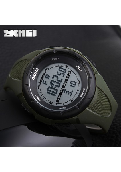 Siyah Kayış ile Skmeı Moda Basit Spor Izle Erkekler Askeri Saatler Çalar Saat Şok Dayanıklı Su Geçirmez Dijital Saat Reloj Hombre 1025 (Yurt Dışından)