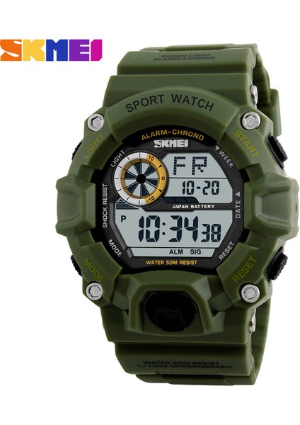 Yeşil Ünlü G Stil Erkek Saatler Spor Chronograph Askeri Dijital Kol Saatleri Kamuflaj Şok Dayanıklı Montre Homme Erkek Saat Saat (Yurt Dışından)