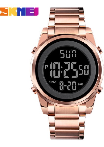 Gül Altın Skmeı Dijital 2 Zaman Erkek Saatler Moda LED Erkekler Dijital Kol Saati Chrono Geri Sayım Alarm Saati Mens Reloj Hombre 1611 (Yurt Dışından)