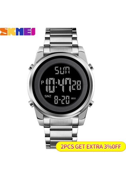 Gül Altın Skmeı Dijital 2 Zaman Erkek Saatler Moda LED Erkekler Dijital Kol Saati Chrono Geri Sayım Alarm Saati Mens Reloj Hombre 1611 (Yurt Dışından)