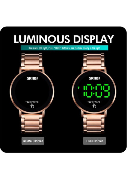 Altın Skmeı 1550 Yaratıcı LED Dokunmatik Ekran Su Geçirmez Dijital Kol Saatleri Lüks Paslanmaz Çelik Erkek Saatler Erkek Saat Dropshipping (Yurt Dışından) indirimleri