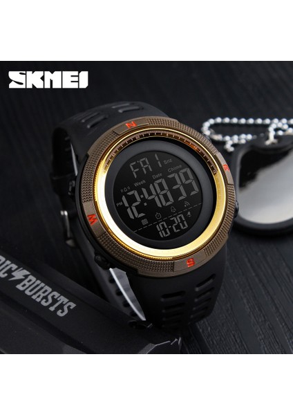Siyah Kahverengi Skmeı Marka Erkek Spor Saatler Moda Chronos Geri Sayım Su Geçirmez LED Dijital Saat Adam Askeri Kol Saati Relogio Masculino (Yurt Dışından) indirimleri
