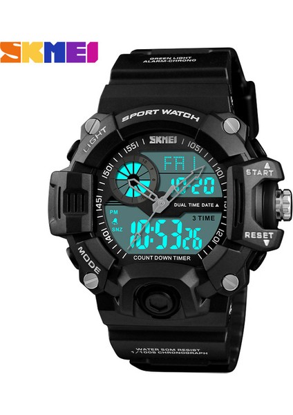 Siyah Erkekler Kuvars Dijital Saat Skmeı Relojes S Shock Spor Saatler Relojes LED Askeri Su Geçirmez Kol Saatleri Relogio Masculino (Yurt Dışından)
