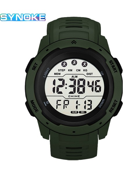 Yeşil Yenı Dijital Spor Izle Erkekler Aydınlık Arama Rahat Bilek Saatler Kauçuk Kayış Moda Saat Su Geçirmez Kol Saati Erkekler Için (Yurt Dışından)