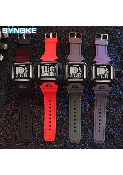 Siyah Synoke Dijital Saat Erkekler Için Su Geçirmez 50M Spor Askeri Elektronik Saat Erkekler Için Kol Saati Erkek Saat Montre Homme 9803 (Yurt Dışından)