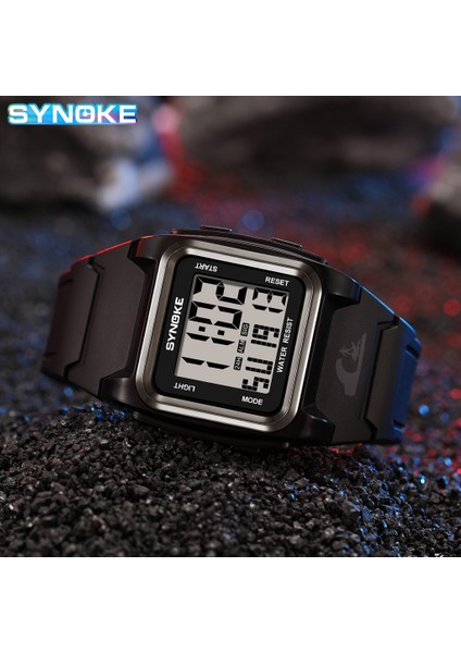 Siyah Synoke Dijital Saat Erkekler Için Su Geçirmez 50M Spor Askeri Elektronik Saat Erkekler Için Kol Saati Erkek Saat Montre Homme 9803 (Yurt Dışından)