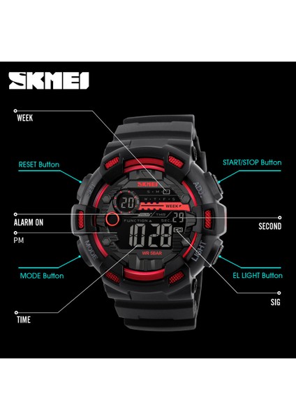 Siyah Erkek Saatler LED Dijital Saat Erkekler Üst Marka Lüks Ünlü Askeri Spor Bilek Saatler Erkek Saat Elektronik Relogio Masculino (Yurt Dışından)