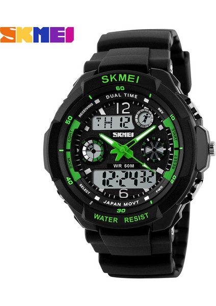 Yeşil Horloge Mannen Relogio Militar Spor Saatleri Şok Dayanıklı Erkekler LED Izle Askeri Dijital Kuvars Saatı Relogio Masculino (Yurt Dışından)