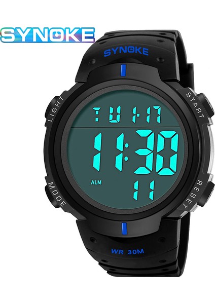 Mavi Synoke Erkekler Spor Saatler Chronos Geri Sayım Erkek Saati Su Geçirmez LED Dijital Saat Adam Elektronik Saat Relogio Masculino (Yurt Dışından) fırsatları
