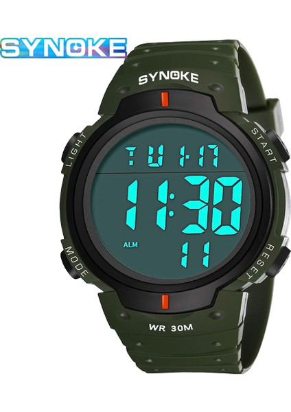 Mavi Synoke Erkekler Spor Saatler Chronos Geri Sayım Erkek Saati Su Geçirmez LED Dijital Saat Adam Elektronik Saat Relogio Masculino (Yurt Dışından) indirimleri