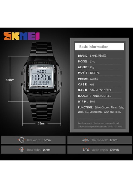 Kahve Altın Iş Izle Erkekler Dijital Saat Çalar Saat Geri Sayım Izle Arka Işık Elektronik Saat Moda Açık Relogio Masculino (Yurt Dışından)