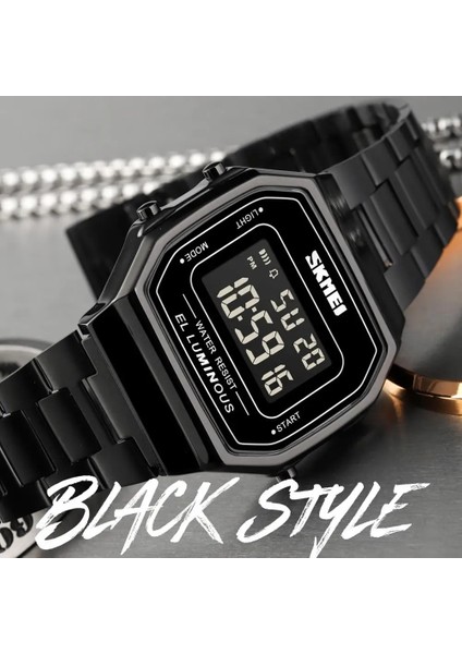 Siyah Skmeı Erkekler Dijital Saat Moda LED Ekran Kronometre Adamın Elektronik Spor Saatleri Klasik Siyah Saat Relogio Masculino 1647 (Yurt Dışından)