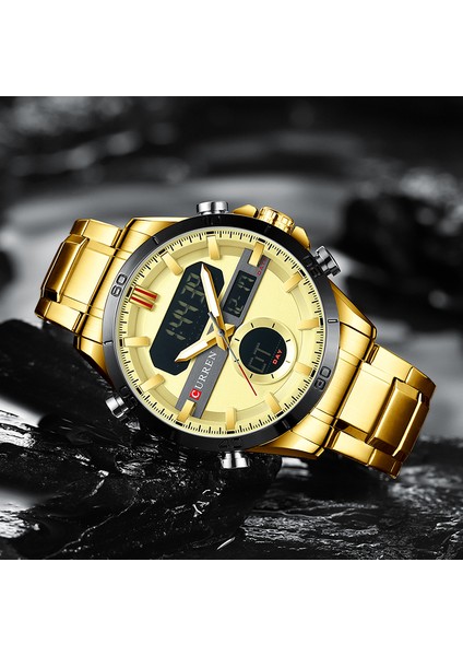 Gül Altın Siyah Curren Erkekler Için Yeni Moda Altın Saatler Chronograph Spor Dijital Erkek Saati Aydınlık Su Geçirmez Erkek Saat Relogio Masculino (Yurt Dışından) modelleri