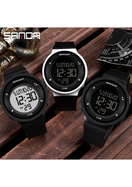 Siyah Altın Sanda Unisex Yaratıcı LED Elektronik Spor Saatler Geri Sayım Kronometre Saat 5bar Su Geçirmez Erkek Kol Saati Montre Homme Izle (Yurt Dışından) indirimleri