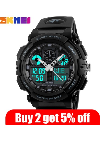 Yeşil Skmeı Erkekler Spor Kuvars Saatler Moda Açık Adam Saat Izle 2 Kez Su Geçirmez Dijital Erkekler Üst Kol Saati Reloj Hombre 1270 (Yurt Dışından)