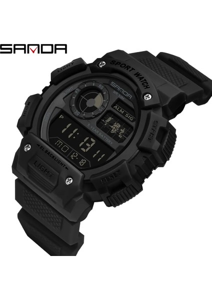 Siyah Kırmızı Sanda Izle Moda Trendi Erkekler Elektronik Saat Çok Fonksiyonlu Yaratıcı Kişilik Su Geçirmez Aydınlık Kol Saati (Yurt Dışından) fiyatları