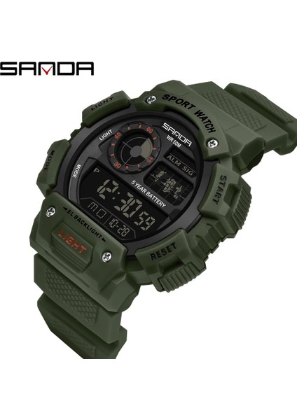 Siyah Kırmızı Sanda Izle Moda Trendi Erkekler Elektronik Saat Çok Fonksiyonlu Yaratıcı Kişilik Su Geçirmez Aydınlık Kol Saati (Yurt Dışından) modelleri